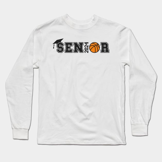 Senior 2024 Basketball Long Sleeve T-Shirt by Folke Fan Cv